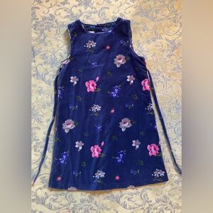 Talbots Kids Girls Floral Velvet Jumper Size 8